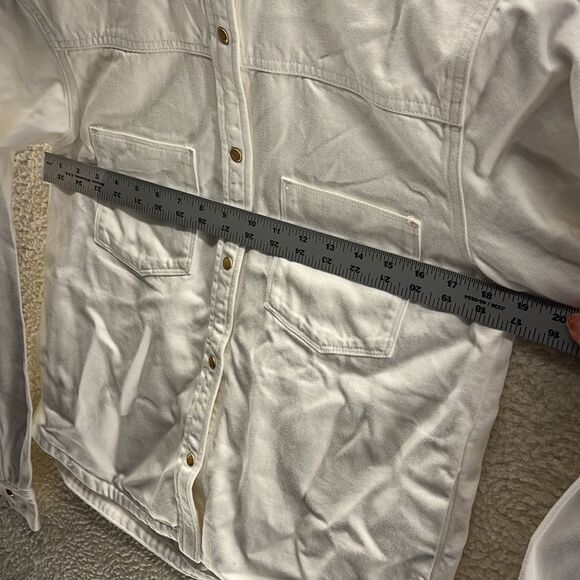 Scotch & Soda Snap Button Shirt Jacket White Beach Size 16 - Picture 3 of 9